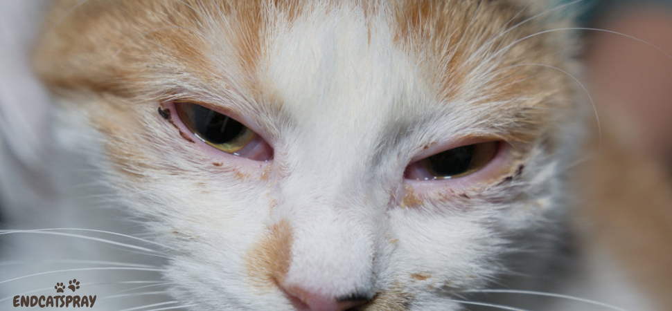 Can fleas cause eye problems in cats?